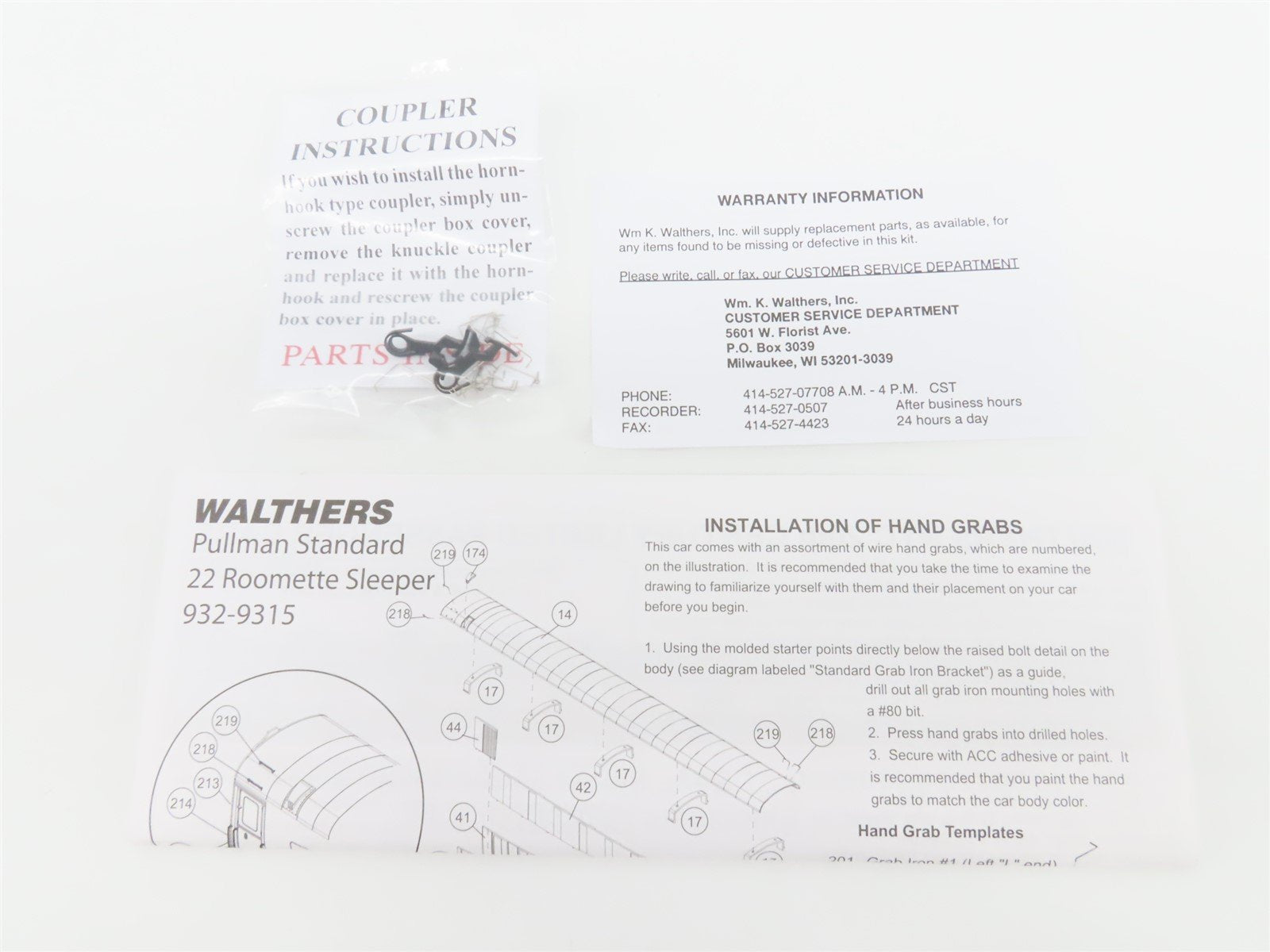 HO Walthers 20th Century Limited 932-9315 NYC Pullman 22 Roomette Passenger