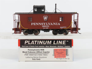 HO Walthers Platinum 932-7642 PRR N6B Offset Cupola Wood Caboose #980122