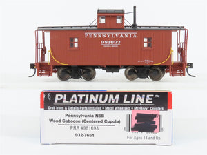 HO Walthers Platinum 932-7651 PRR N6B Centered Cupola Wood Caboose #981693