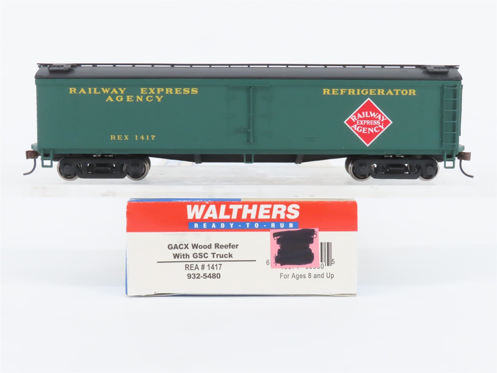 HO Scale Walthers 932-5480 GACX REA Railway Express Agency Wood Reefer #1417