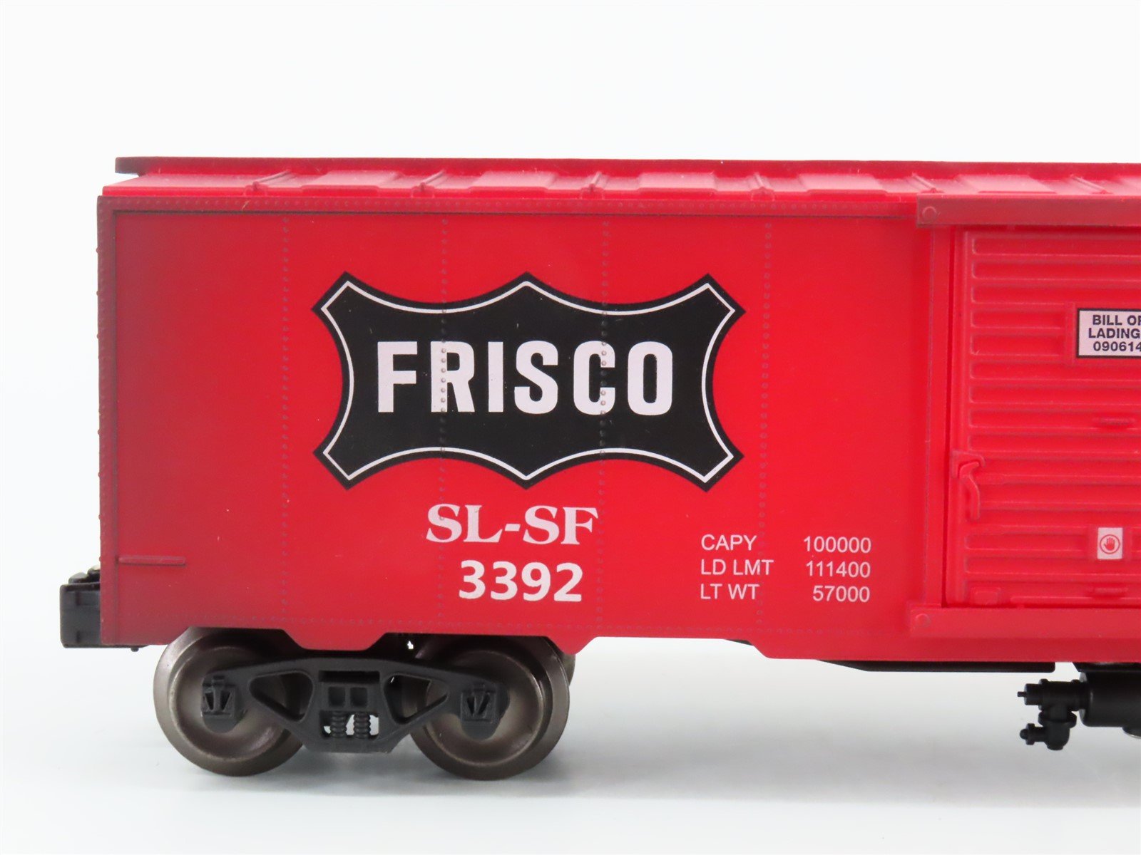 O Gauge 3-Rail Menards SLSF Frisco 40' Box Car #3392 - Weathered