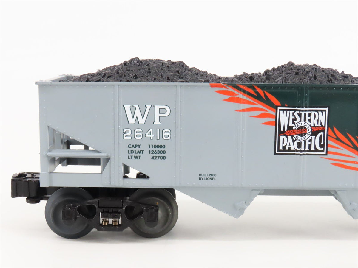 O27 Gauge 3-Rail Lionel WP Western Pacific &quot;Feather&quot; 2-Bay Hopper #26416 w/ Load