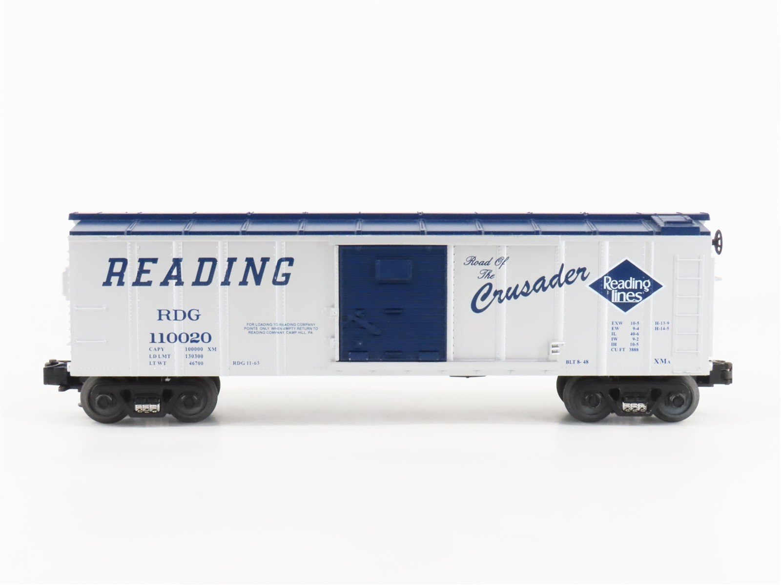 O Gauge 3-Rail MTH RDG Reading Lines "Crusader" 40' Box Car #110020