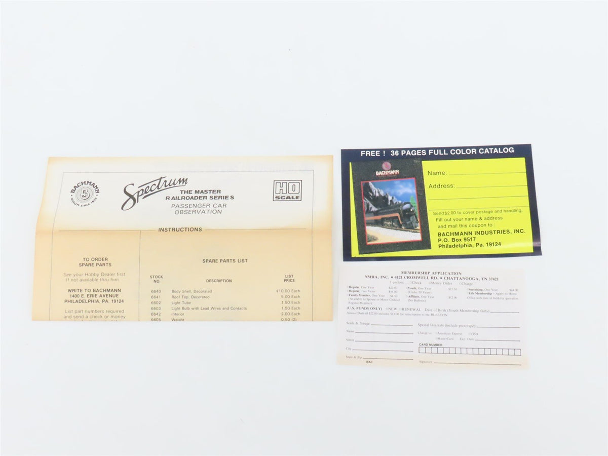 HO Scale Bachmann Spectrum 89006 PRR Pennsylvania Observation Passenger #180