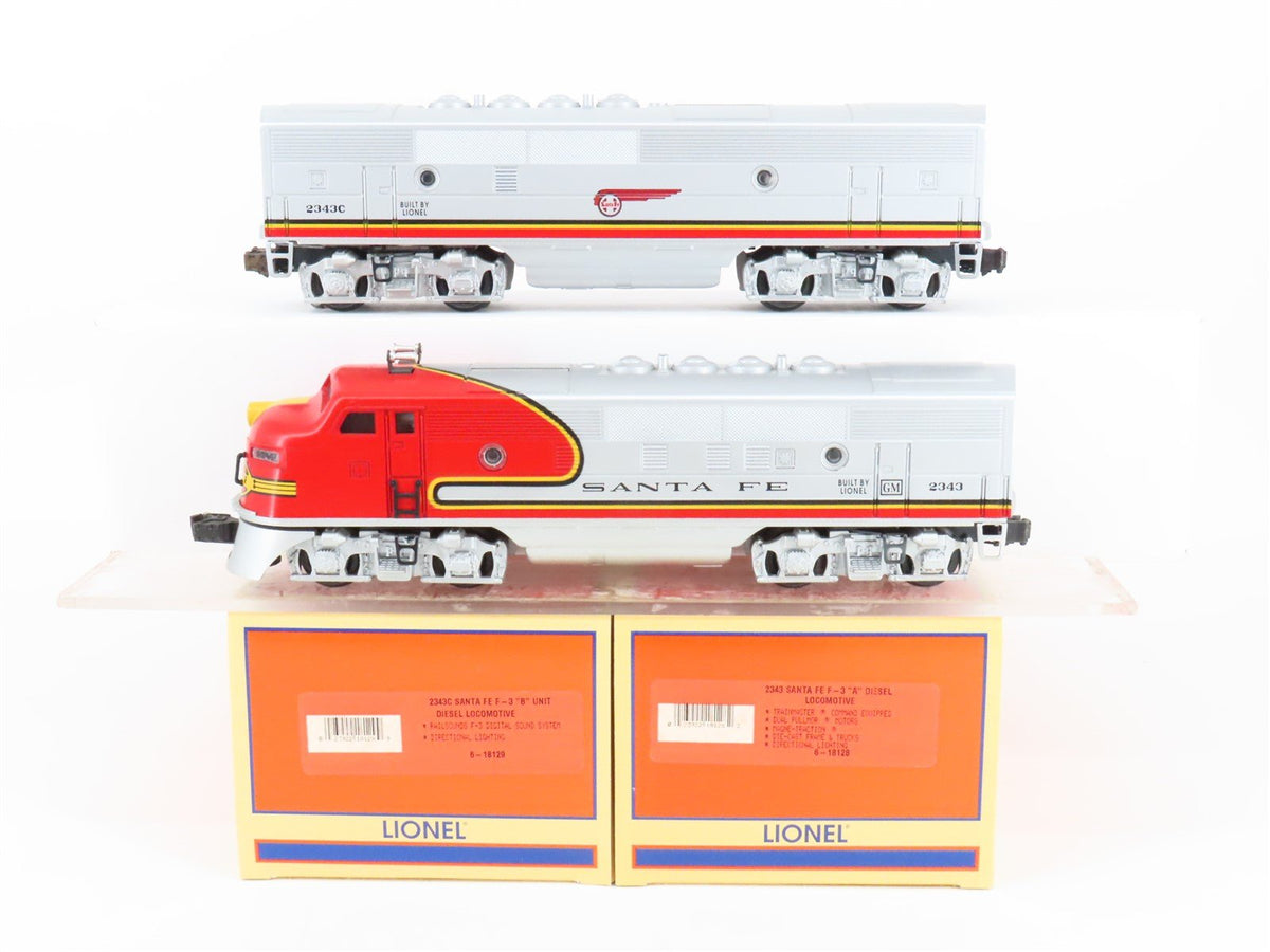 O Gauge 3-Rail Lionel 6-18129 ATSF Santa Fe F3 A/B Diesel Locomotive Set