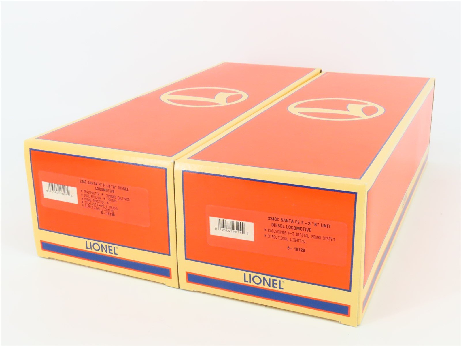 O Gauge 3-Rail Lionel 6-18129 ATSF Santa Fe F3 A/B Diesel Locomotive Set