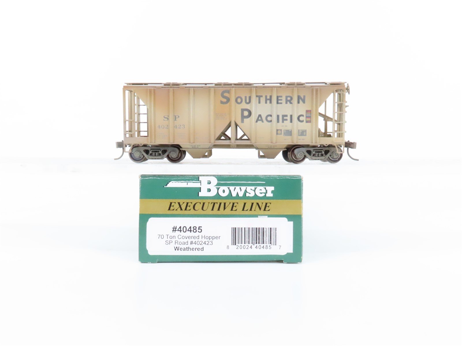 HO Bowser Executive Line 40485 SP Southern Pacific 2-Bay Hopper 402423 Weathered