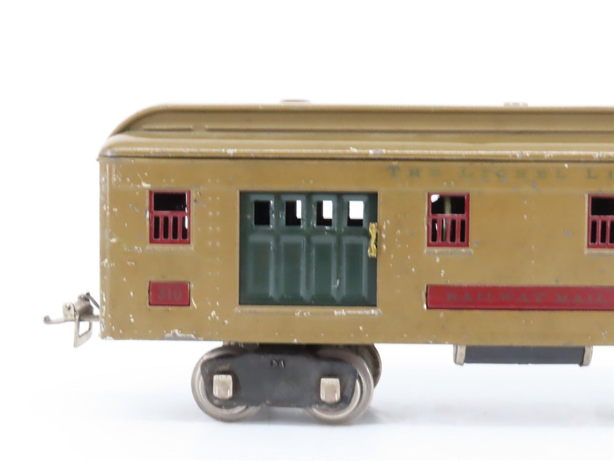Standard Gauge Lionel Lines Prewar 310 Tinplate Railway Mail Passenger Car