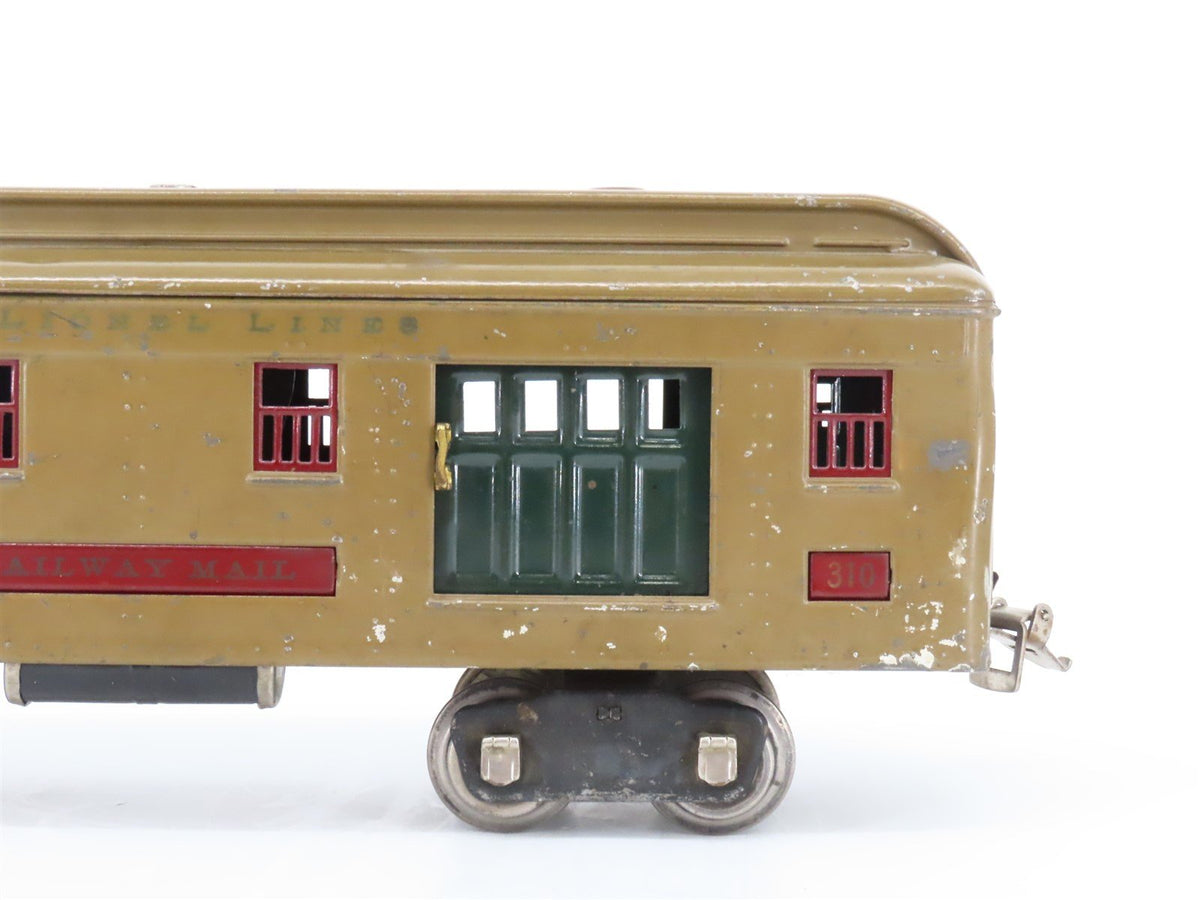 Standard Gauge Lionel Lines Prewar 310 Tinplate Railway Mail Passenger Car