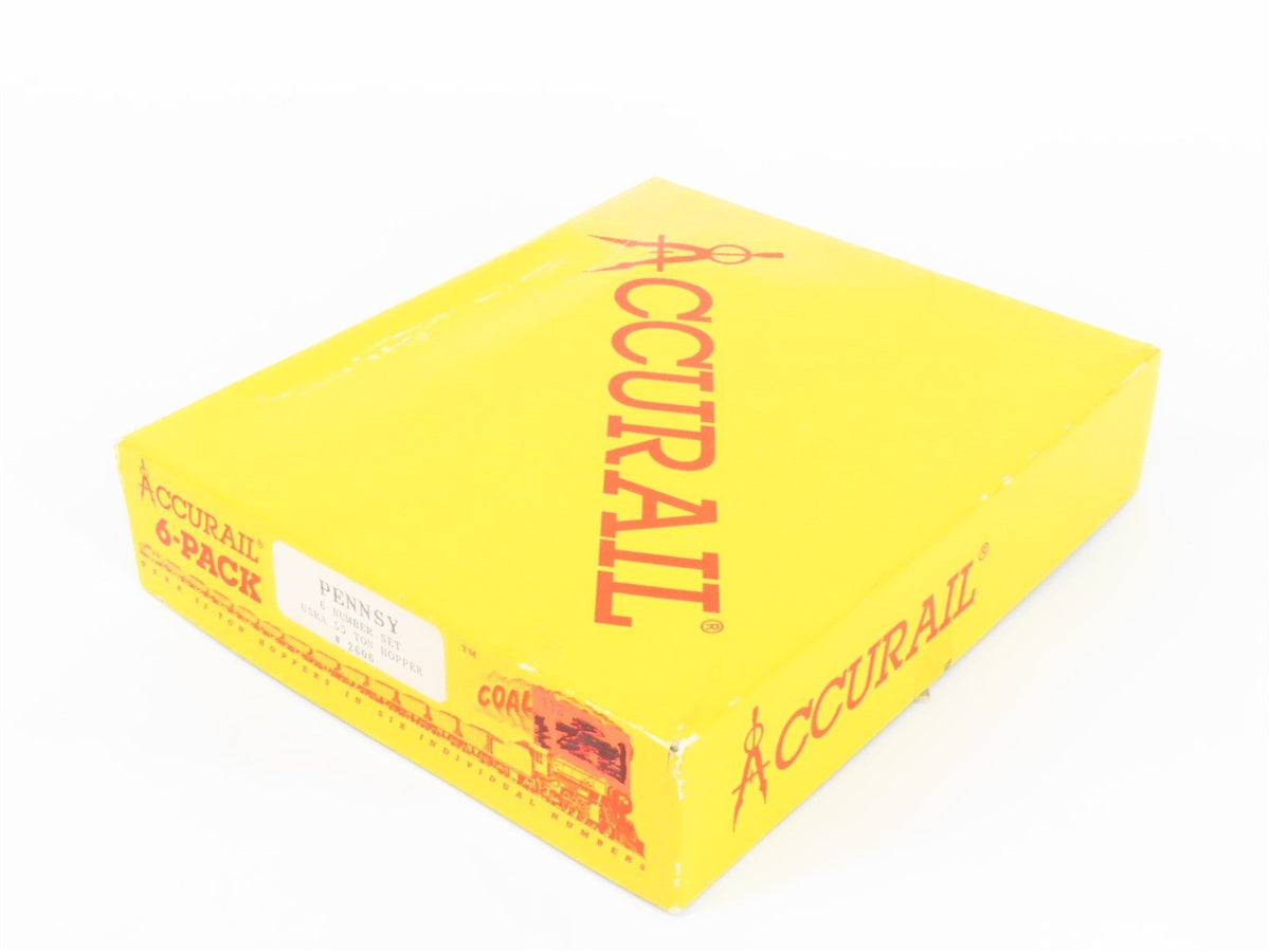 HO Scale Accurail Kit 2606 PRR Pennsylvania Railroad 2-Bay Hopper 6-Pack -Sealed