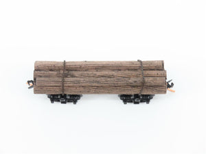 N Scale Micro-Trains MTL 113510 Unlettered 30' Skeleton Log Car w/ Log Load