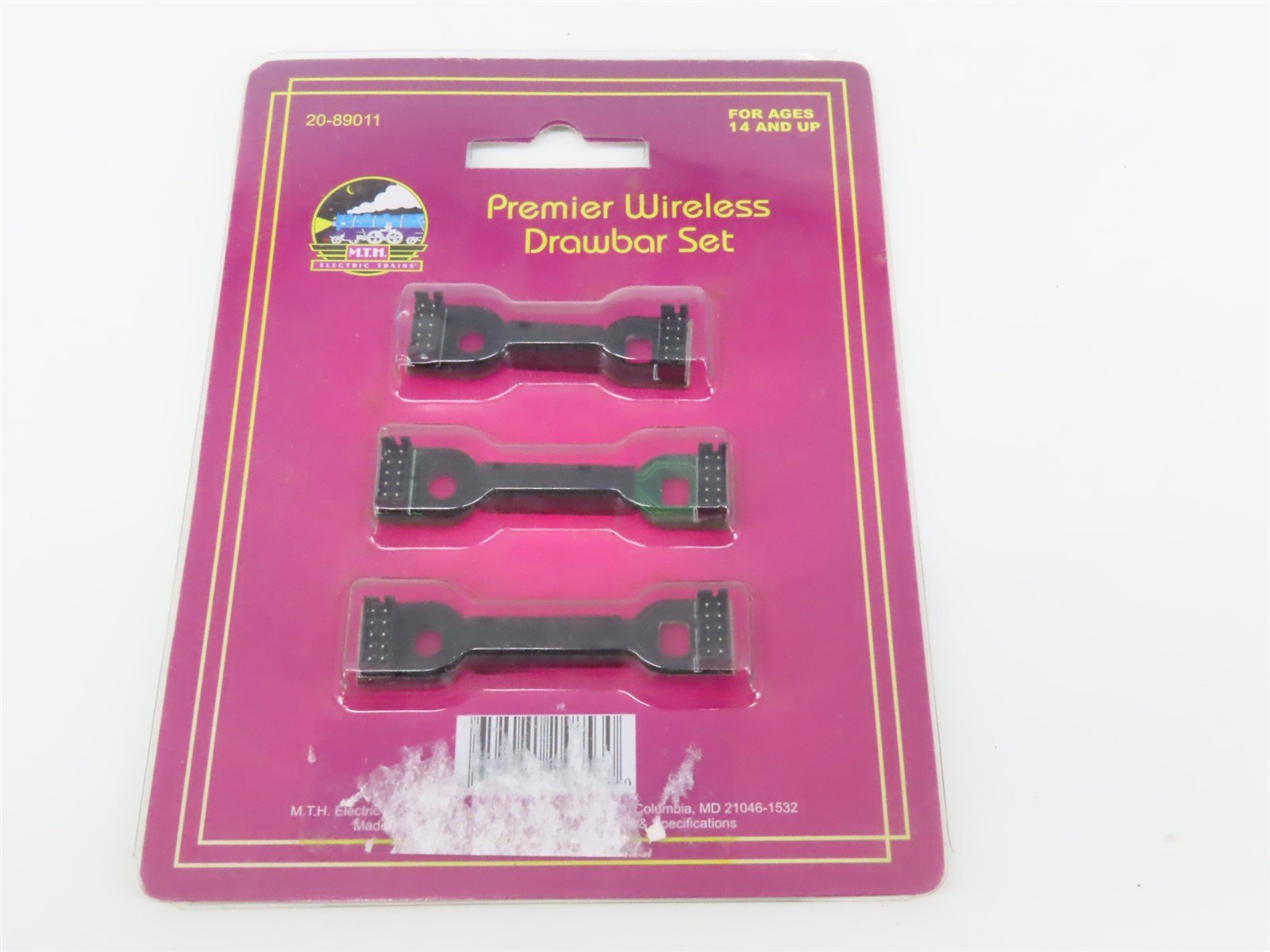 O Gauge MTH 20-89011 Premier Wireless Drawbar 3-Pack