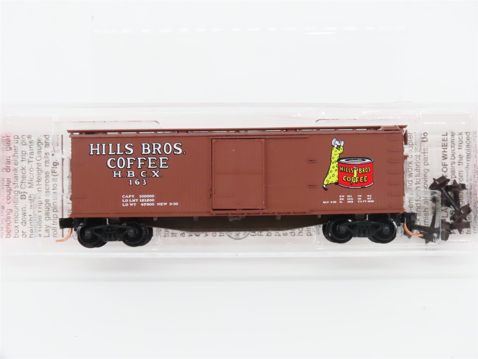 N Scale Micro-Trains MTL 42100 HBCX Hills Bros Coffee 40' Box Car #163