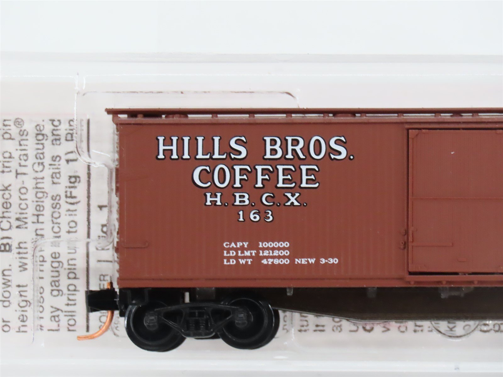 N Scale Micro-Trains MTL 42100 HBCX Hills Bros Coffee 40' Box Car #163