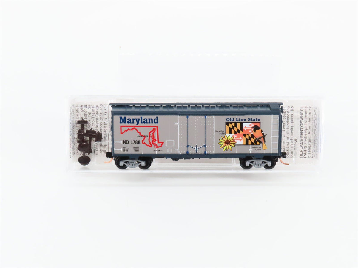 N Scale Micro-Trains MTL 21377 MD Maryland State 40&#39; Plug Door Box Car #1788