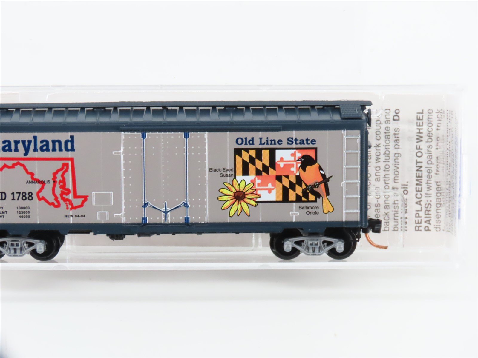 N Scale Micro-Trains MTL 21377 MD Maryland State 40' Plug Door Box Car #1788
