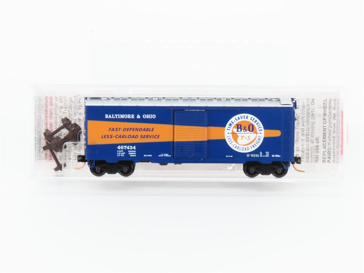 N Micro-Trains MTL 20266 B&amp;O Baltimore &amp; Ohio Time-Saver 40&#39; Box Car #467434