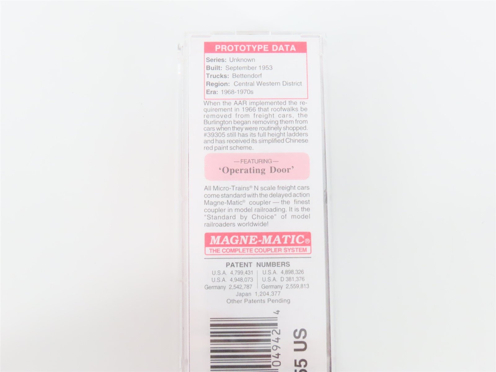 N Scale Micro-Trains MTL 73050 CB&Q Burlington Route 40' Box Car #39305