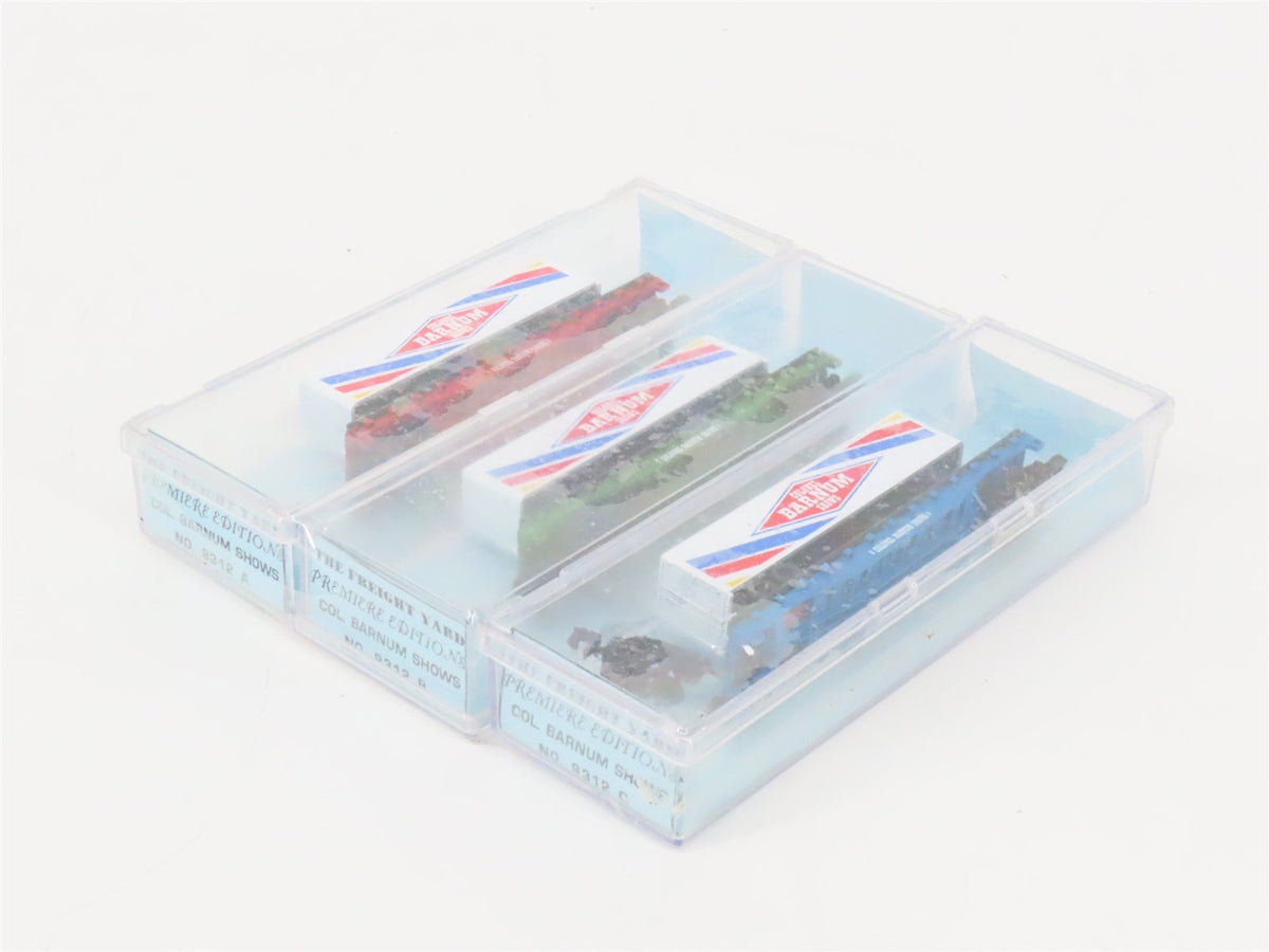 N The Freight Yard Premiere Editions Col. Barnum Shows Flat Car 3-Pack - Sealed