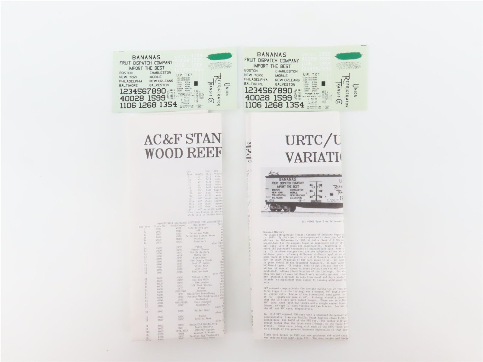 HO Scale Westerfield Golden Age Line Kit 6001 URTC Bananas 40' Reefer