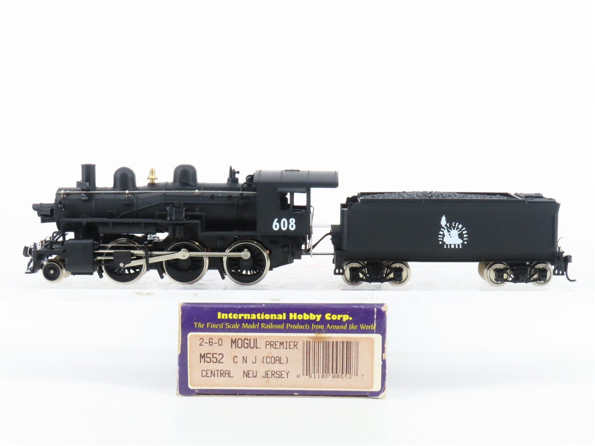 HO Scale IHC/MEHANO Premier M552 CNJ Jersey Central 2-6-0 Mogul Steam #608
