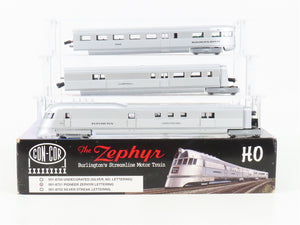 HO Con-Cor 001-8721 CB&Q Burlington Pioneer Zephyr Diesel Streamliner 3-Unit Set