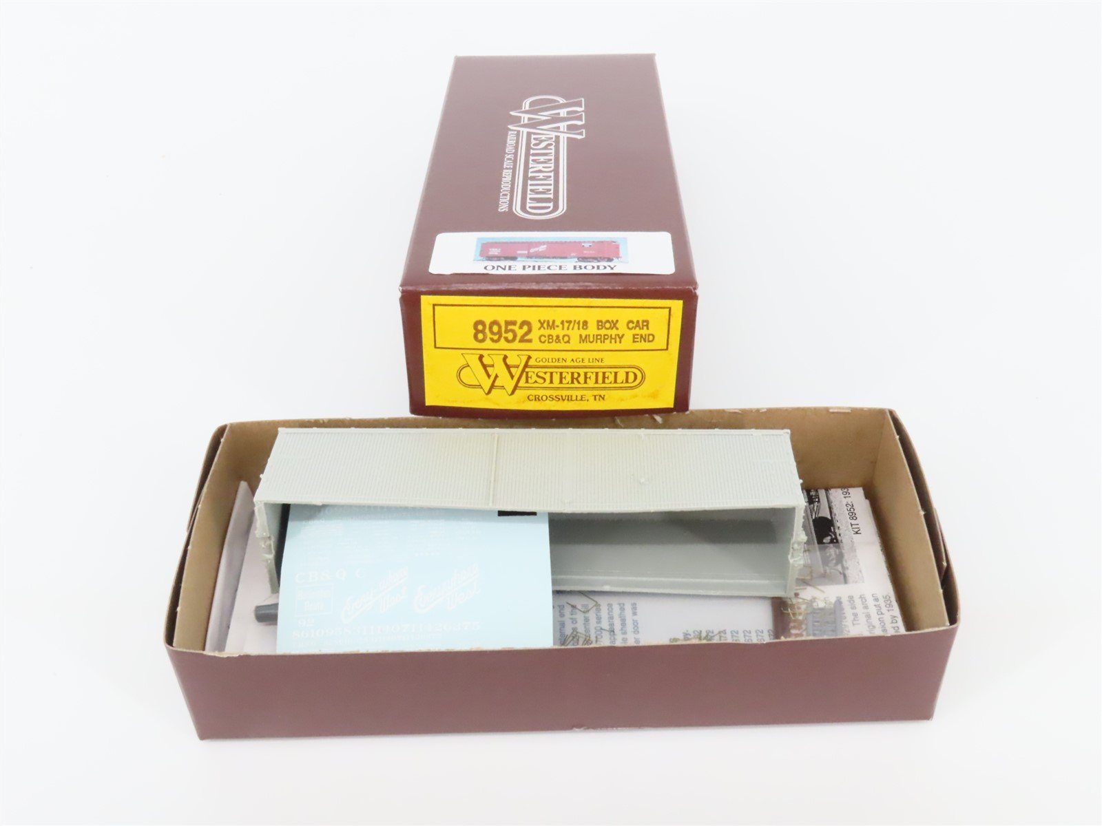 HO Scale Westerfield Golden Age Line Kit 8952 CB&Q Burlington Route Box Car