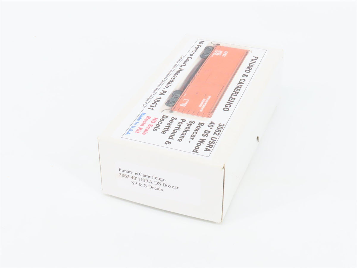 HO Scale Funaro &amp; Camerlengo Kit 3062 SP&amp;S USRA 40&#39; DS Wood Box Car w/ Decals
