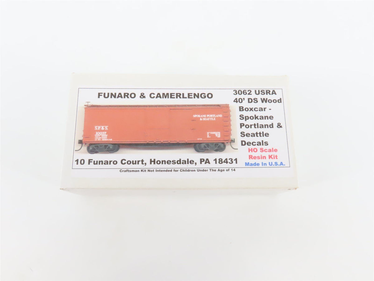 HO Scale Funaro &amp; Camerlengo Kit 3062 SP&amp;S USRA 40&#39; DS Wood Box Car w/ Decals