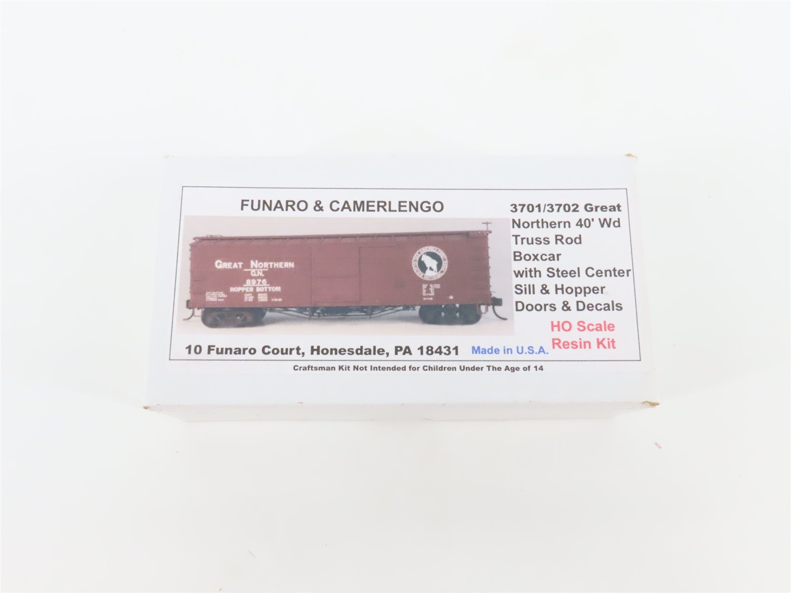 HO Scale Funaro & Camerlengo Kit 3701/3702 GN 40' Box Car w/ Hopper Doors