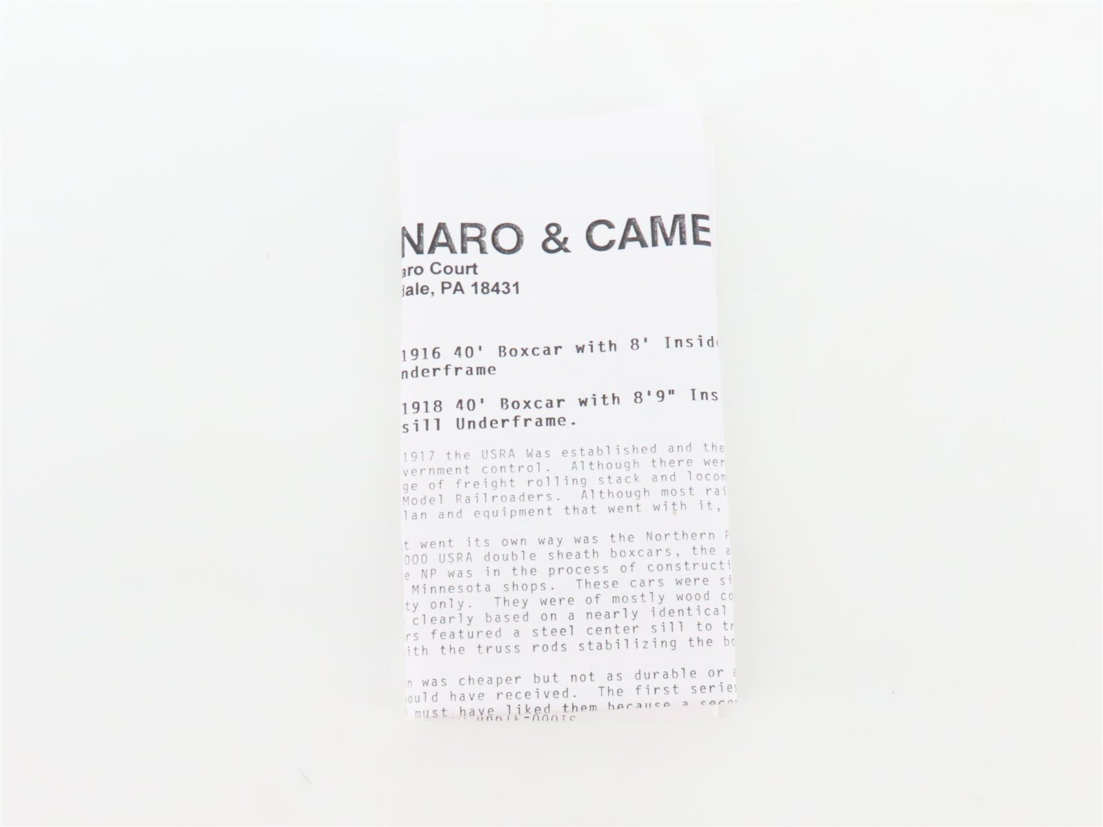 HO Scale Funaro & Camerlengo Kit 1007 NP Northern Pacific 1916 40' Box Car