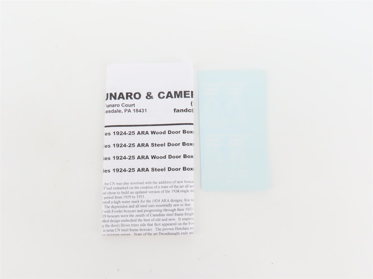 HO Scale Funaro &amp; Camerlengo Kit 6671 CN Canadian National Box Car w/ Decals