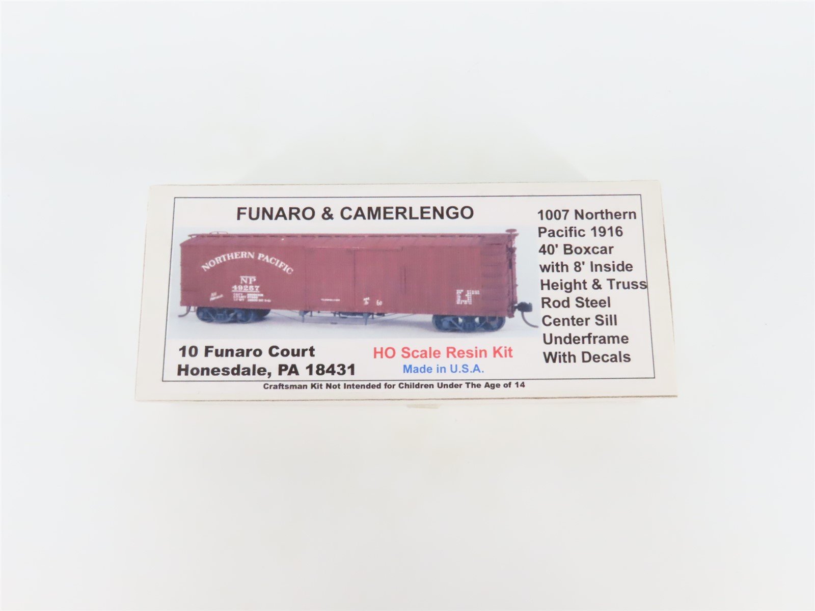 HO Scale Funaro & Camerlengo Kit 1007 NP Northern Pacific 1916 40' Box Car