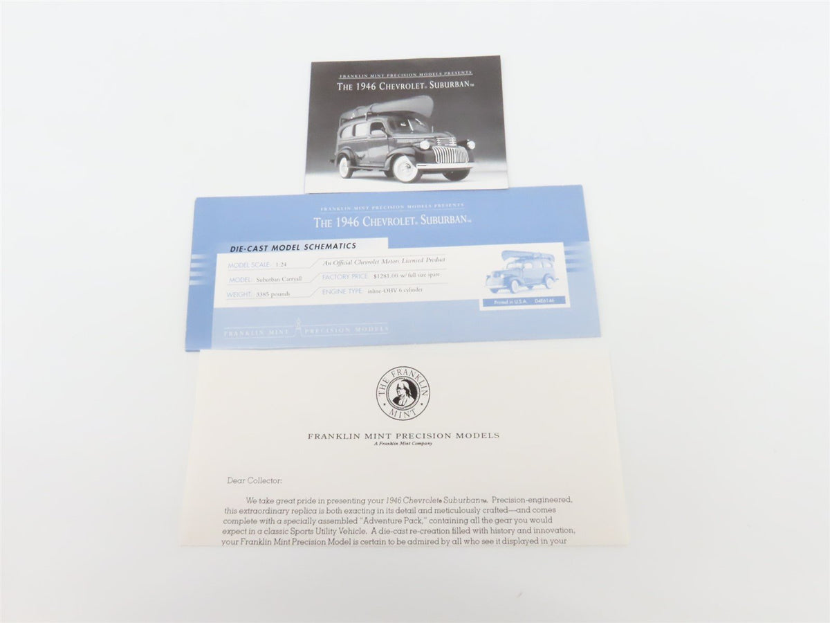 1:24 Scale Franklin Mint Die-Cast 1946 Chevrolet Surburban