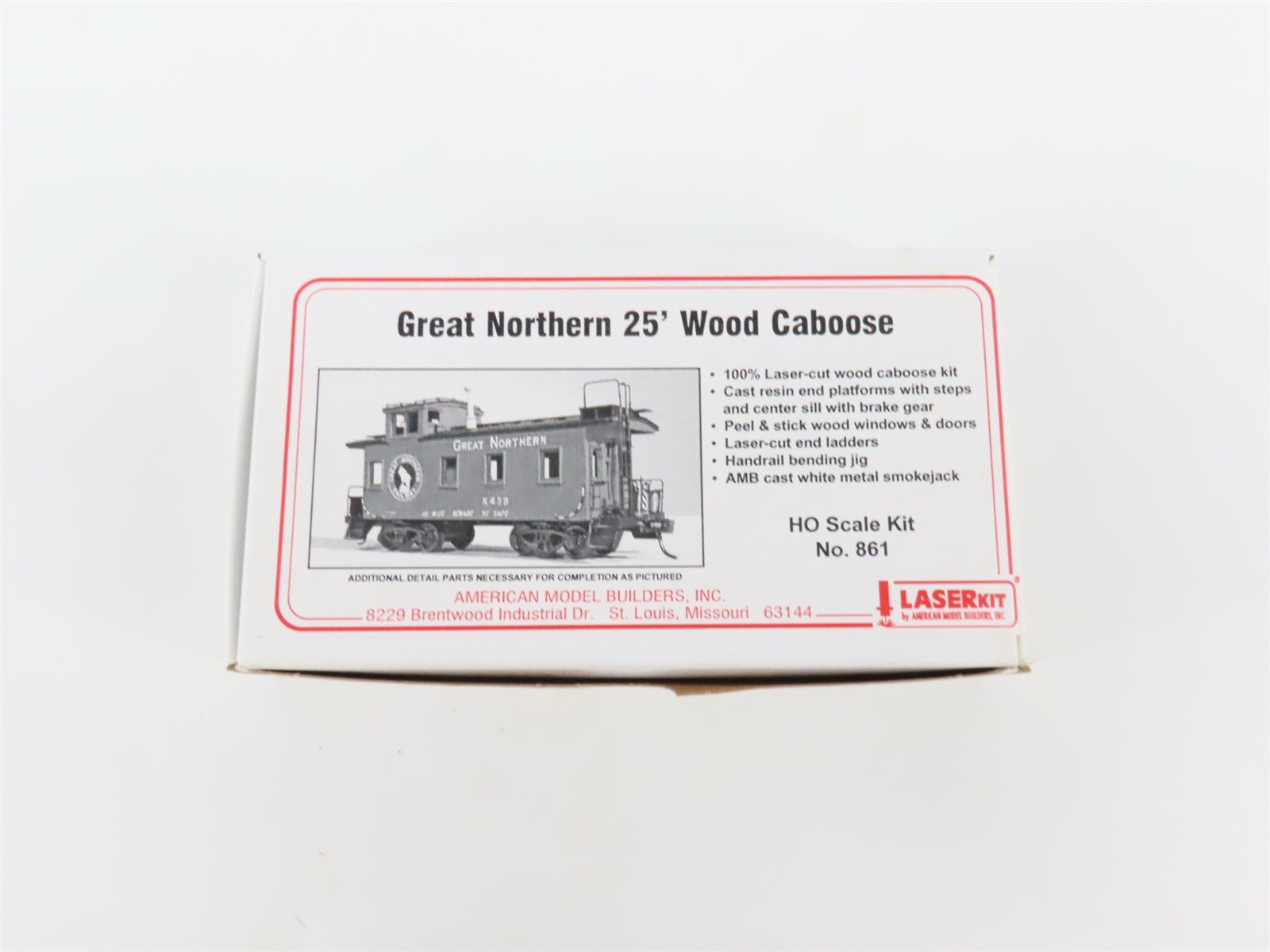 HO American Model Builders Laser Kit 861 GN Great Northern 25' Wood Caboose