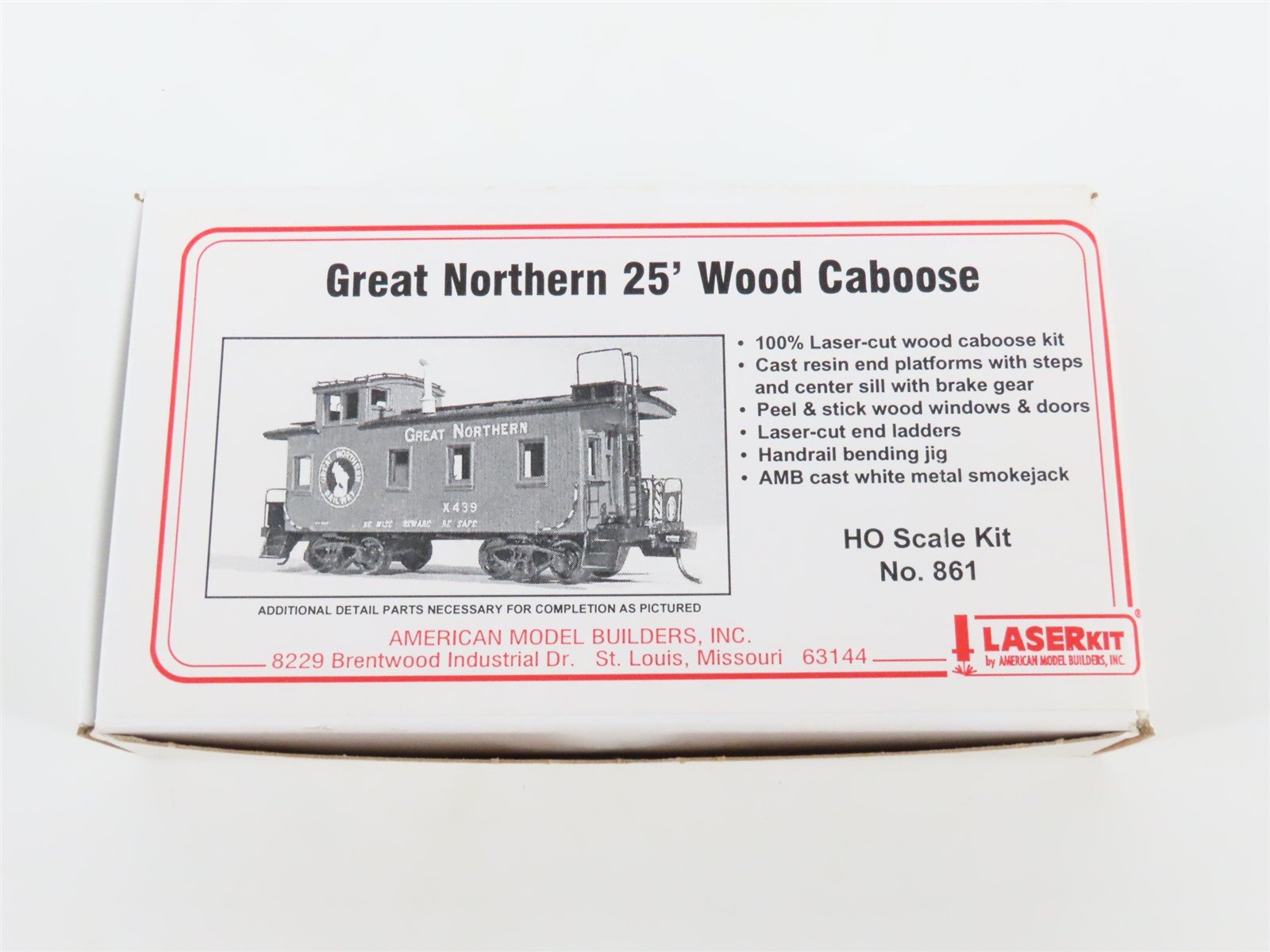 HO American Model Builders Laser Kit 861 GN Great Northern 25' Wood Caboose