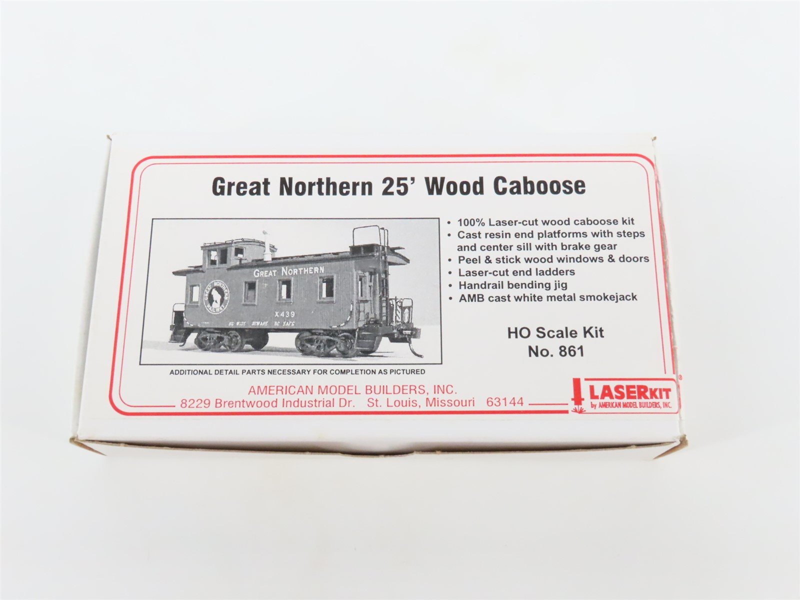 HO American Model Builders Laser Kit 861 GN Great Northern 25' Wood Caboose
