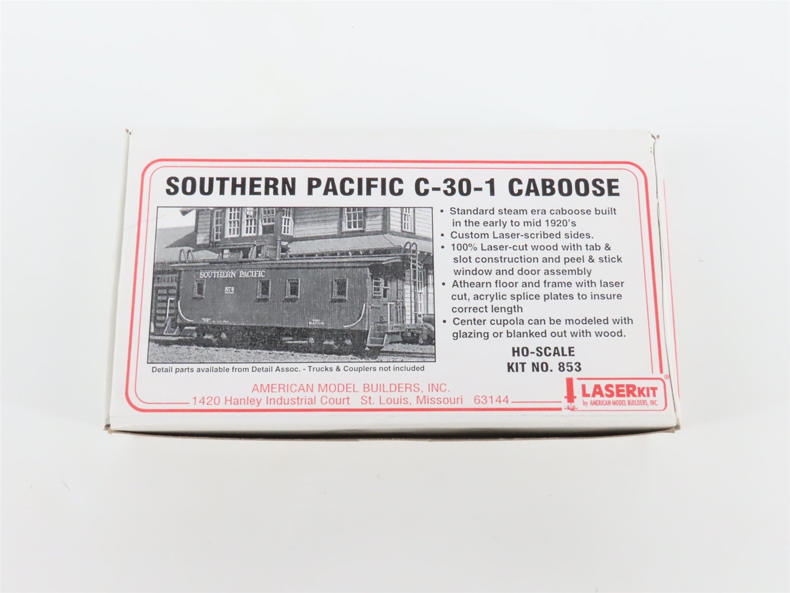 HO American Model Builders Laser Kit 853 SP Southern Pacific C-30-1 Caboose