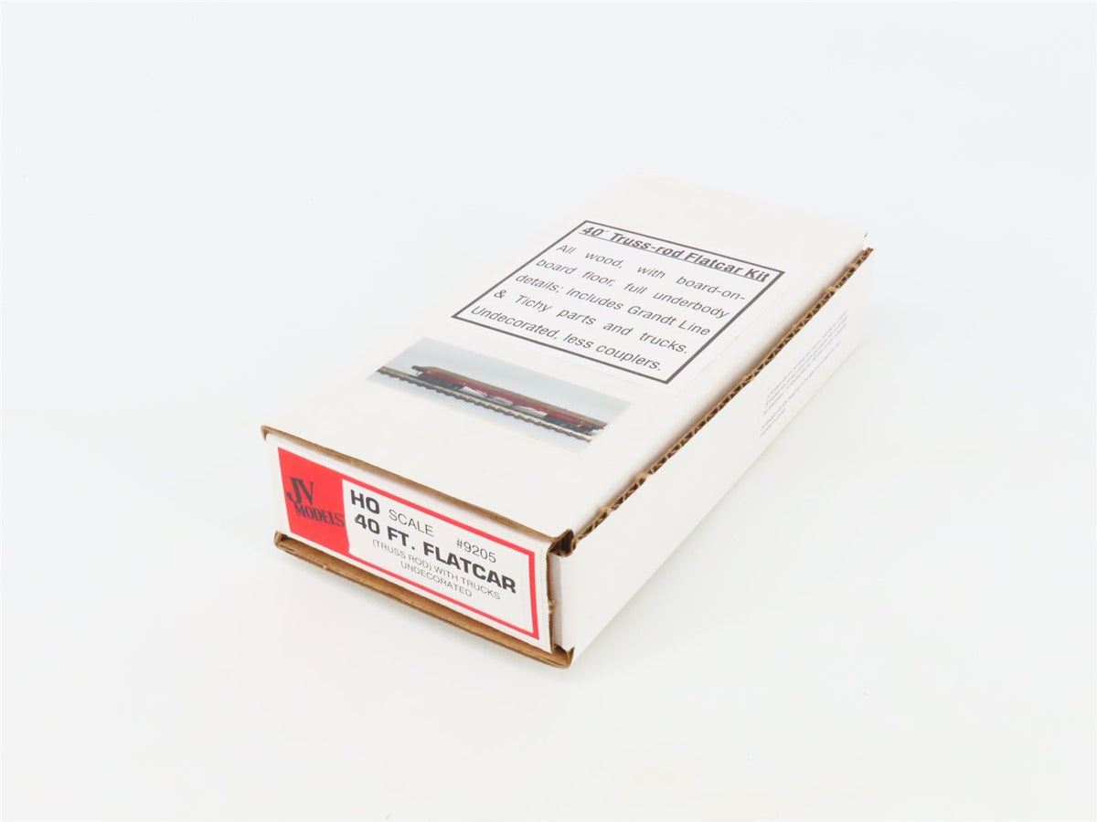 HO Scale JV Models Kit 9205 Undecorated 40&#39; Truss Rod Flat Car