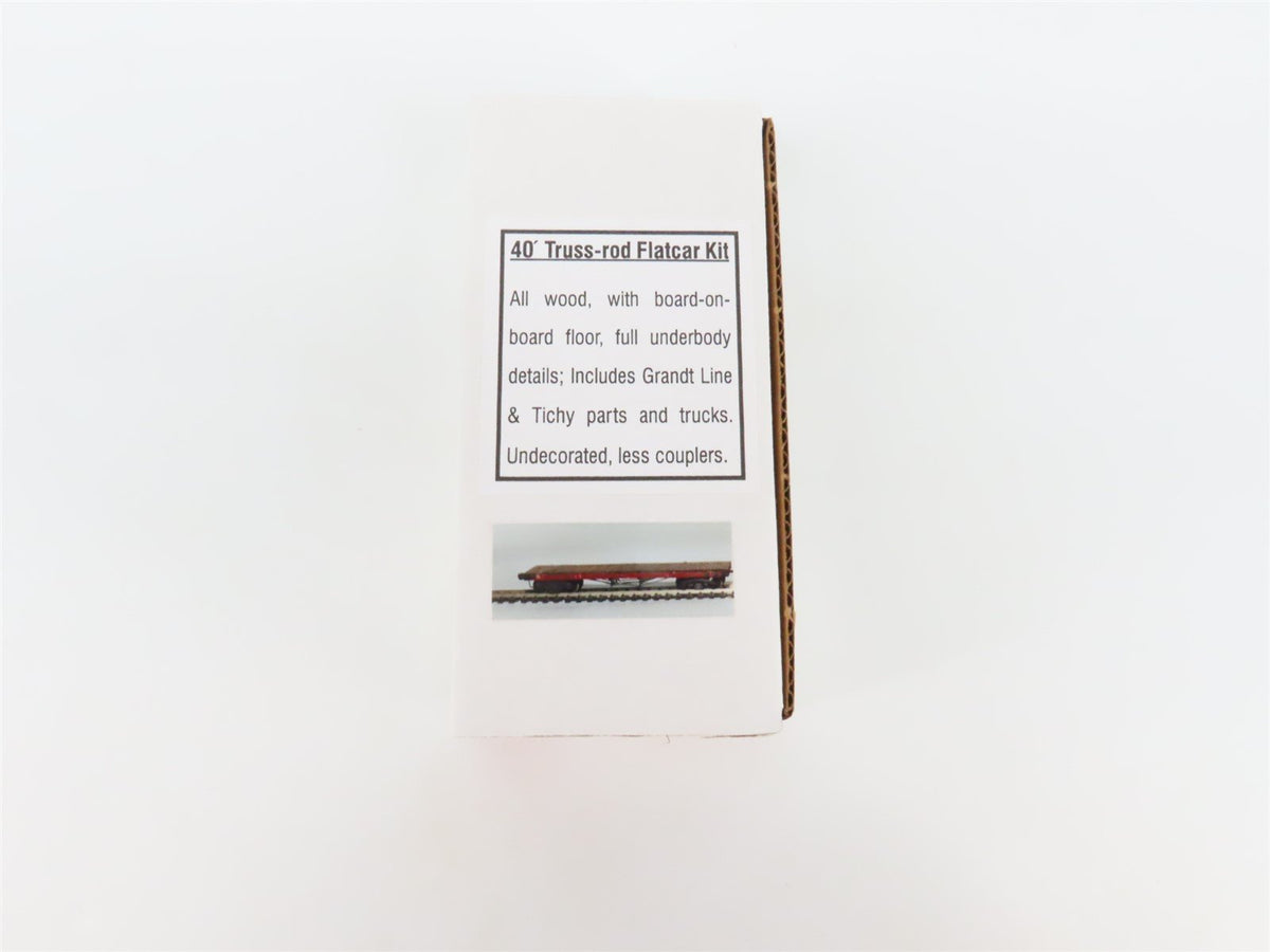 HO Scale JV Models Kit 9205 Undecorated 40&#39; Truss Rod Flat Car