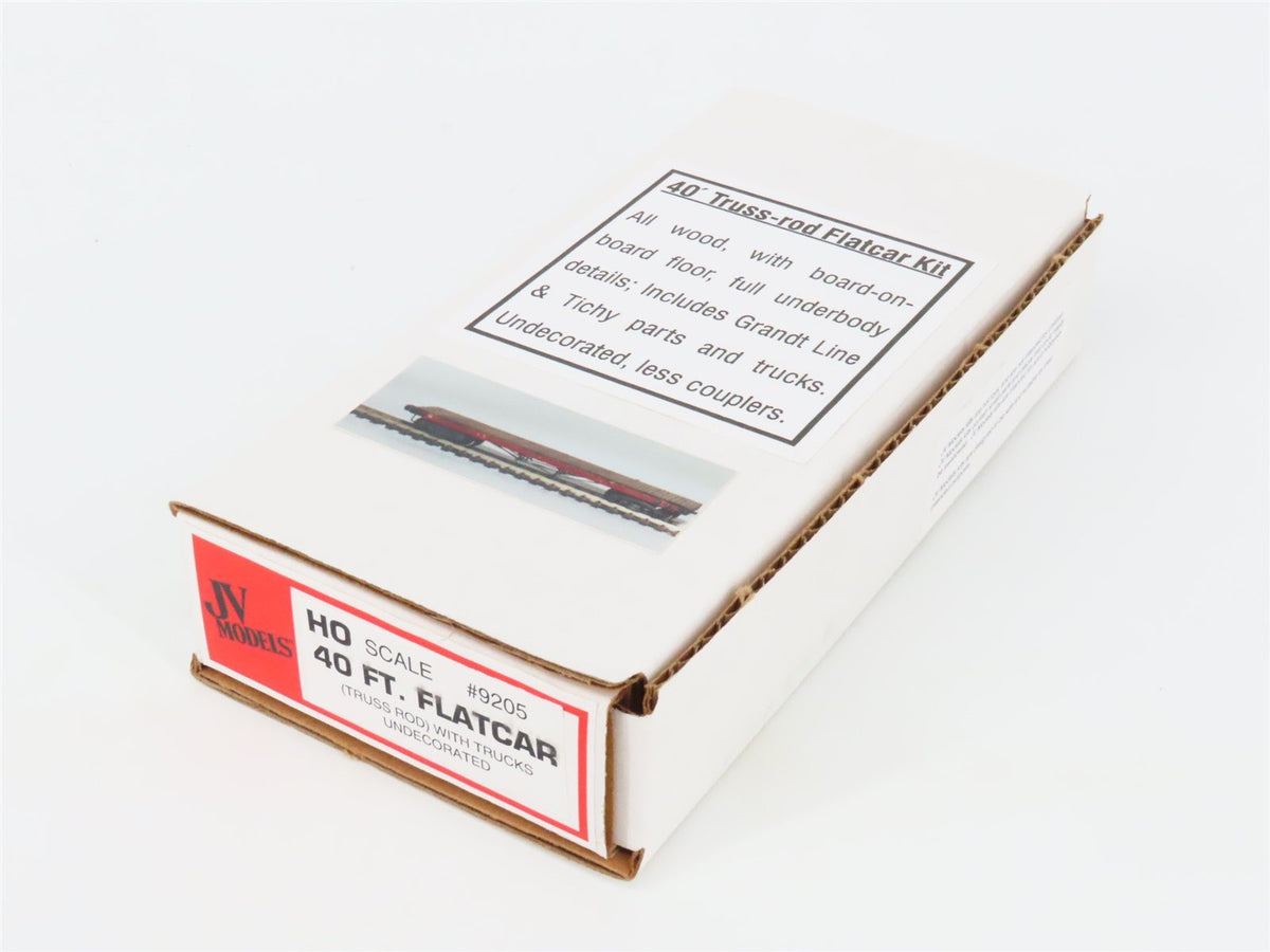 HO Scale JV Models Kit 9205 Undecorated 40&#39; Truss Rod Flat Car