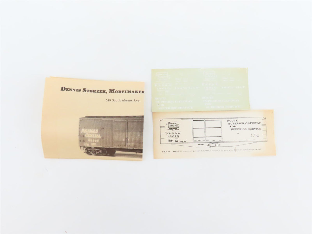 HO Scale Dennis Storzek Modelmaker Kit 1916-3A DSS&amp;A &quot;South Shore&quot; Box Car