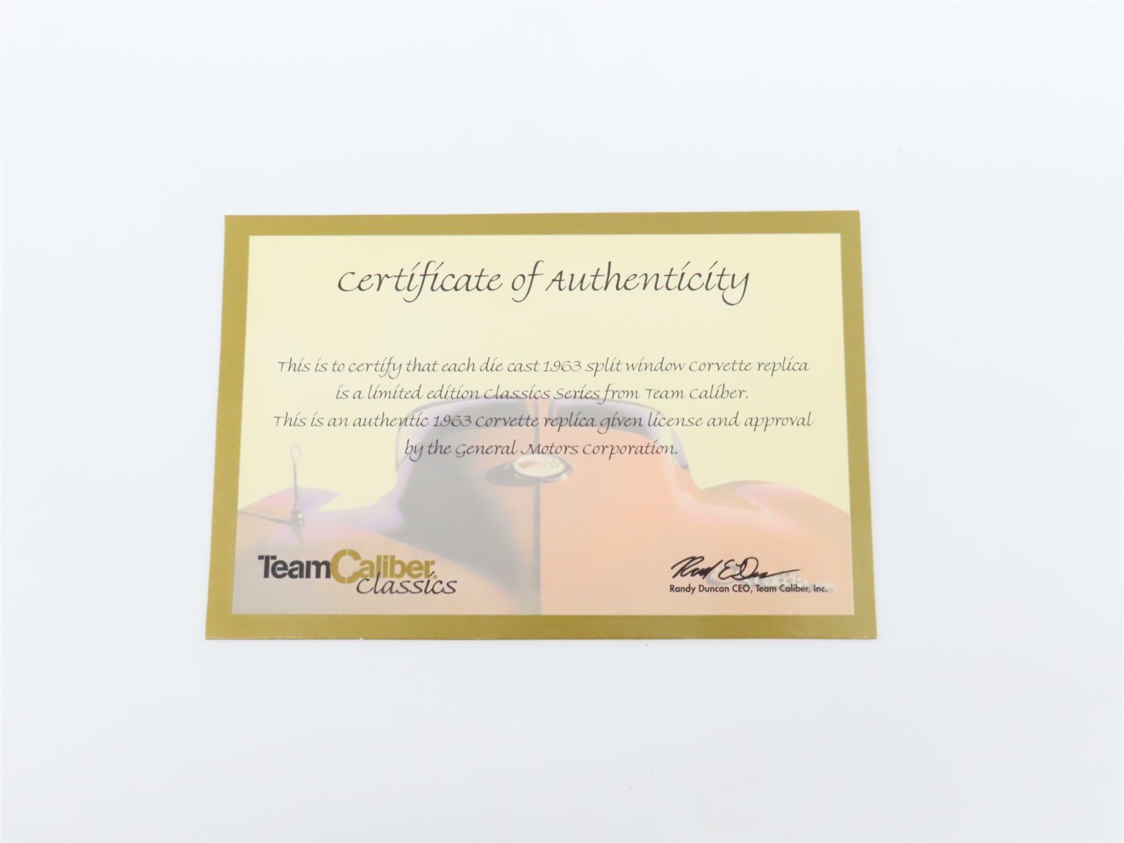 1:24 Scale Team Caliber Die-Cast 1963 Corvette 50th Anniversary Sting Ray