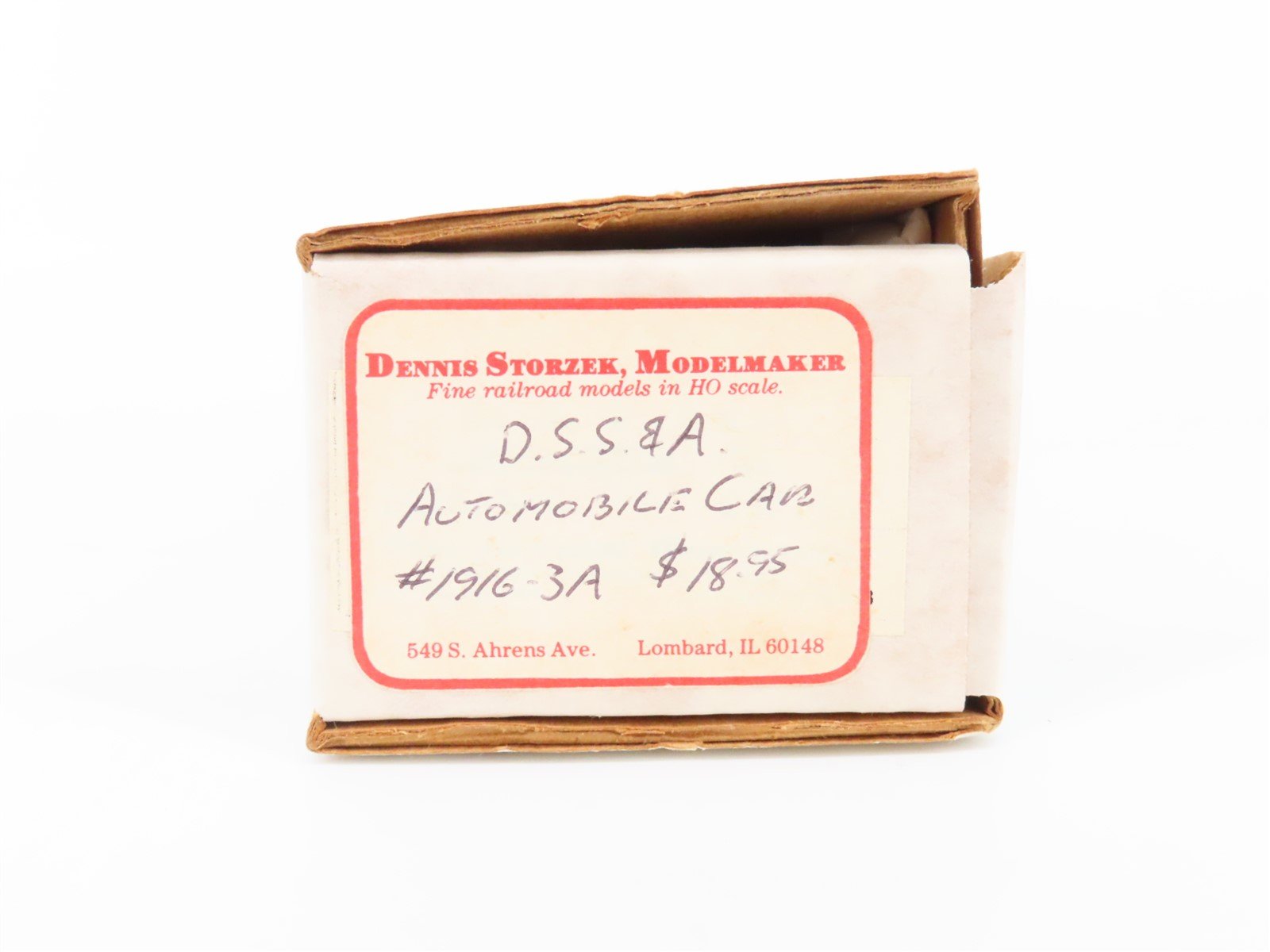 HO Dennis Storzek Modelmaker Kit 1916-3A DSS&A South Shore Automobile Box Car