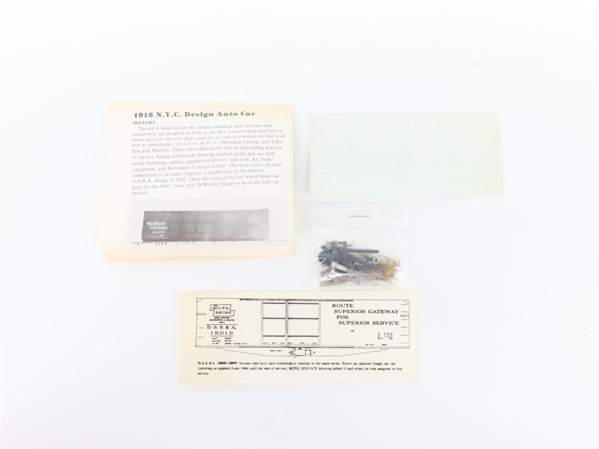HO Dennis Storzek Modelmaker Kit 1916-3A DSS&amp;A South Shore Automobile Box Car