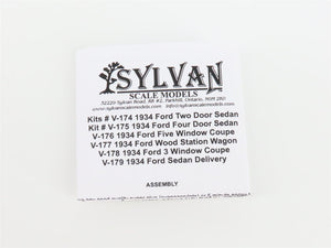 HO 1/87 Scale Sylvan Scale Models Kit V-175 Auto 1934 Ford Four-Door Sedan