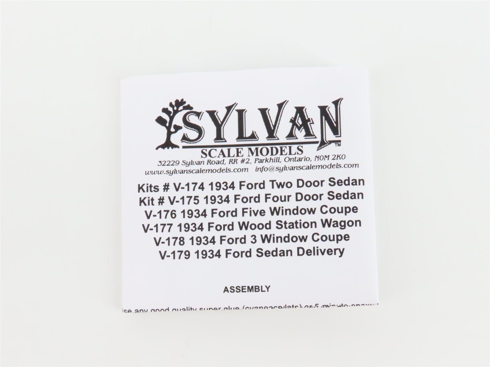 HO 1/87 Scale Sylvan Scale Models Kit V-176 Auto 1934 Ford Five Window Coupe