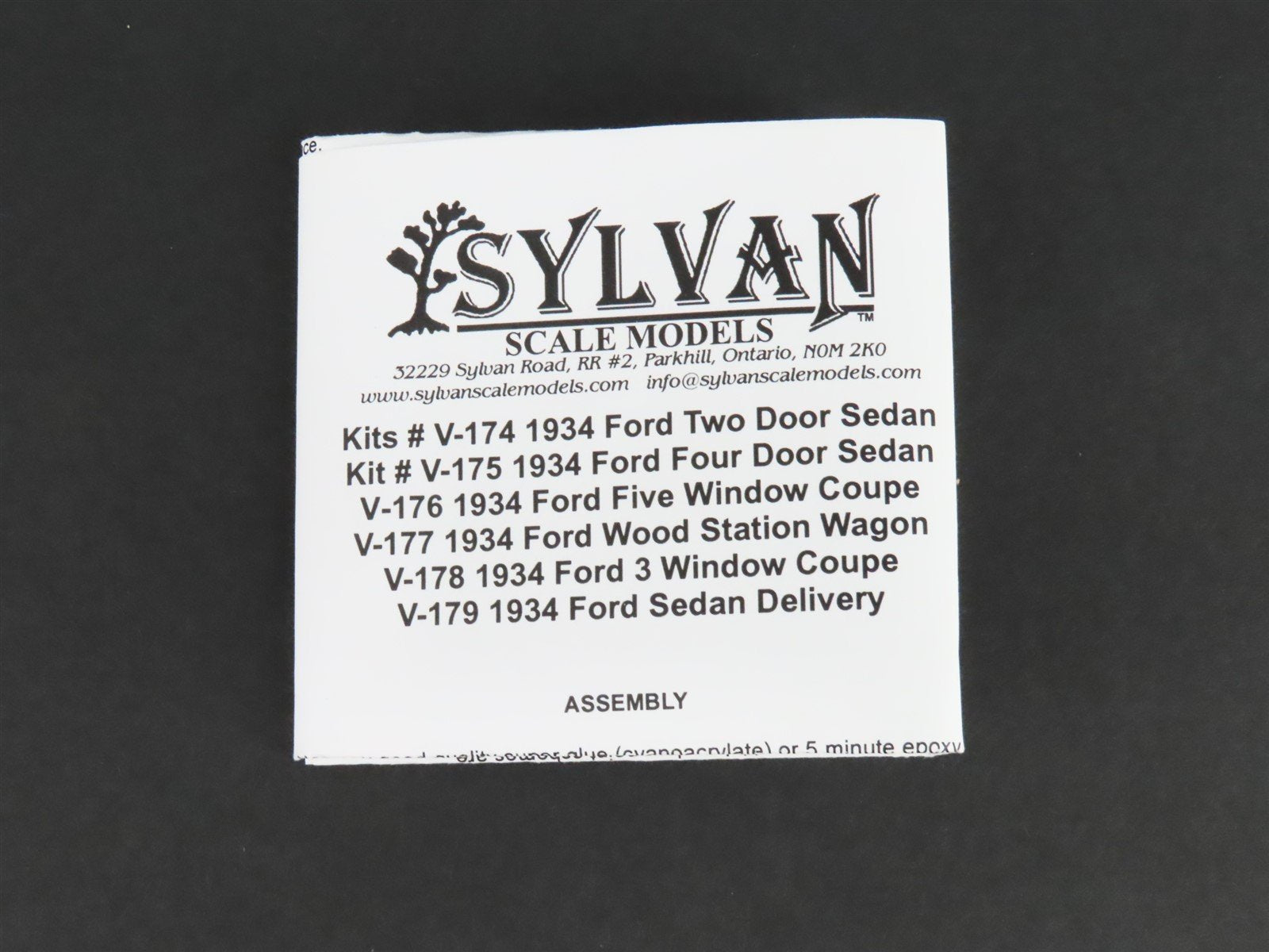 HO 1/87 Scale Sylvan Scale Models Kit V-179 Auto 1934 Ford Sedan Delivery