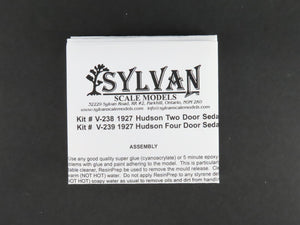 HO 1/87 Scale Sylvan Scale Models Kit V-239 Auto 1927 Hudson Four-Door Sedan