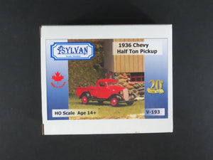 HO 1/87 Scale Sylvan Scale Models Kit V-193 1936 Chevy Half Ton Pickup Truck